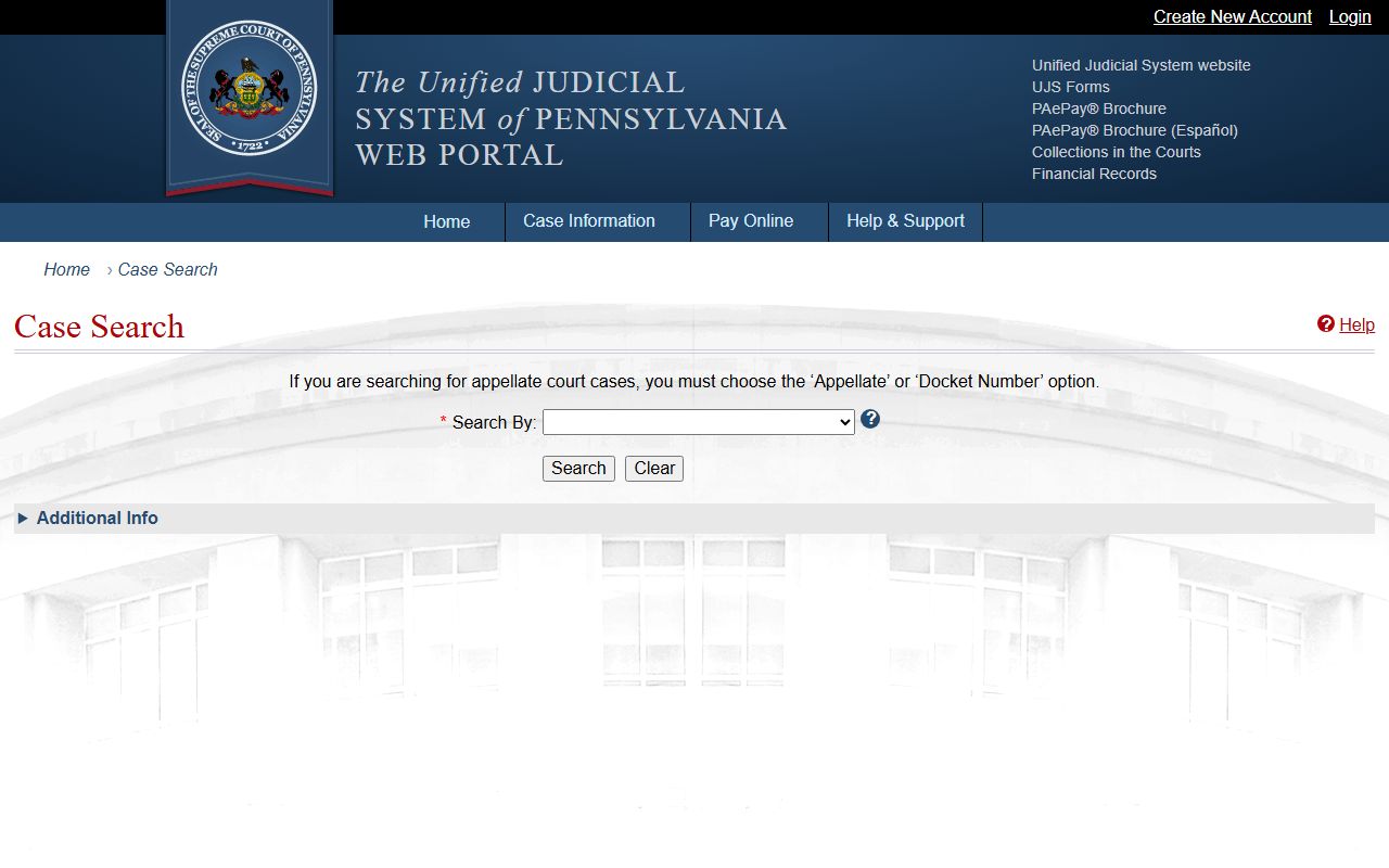Dauphin County court records UJS Case Search portal